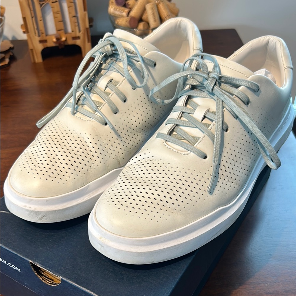 Cole Haan Light Beige Perforated Sneakers